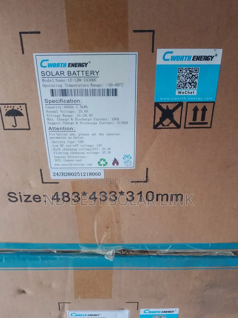 7.5kwh 24v Cworth Lithium Ion Battery