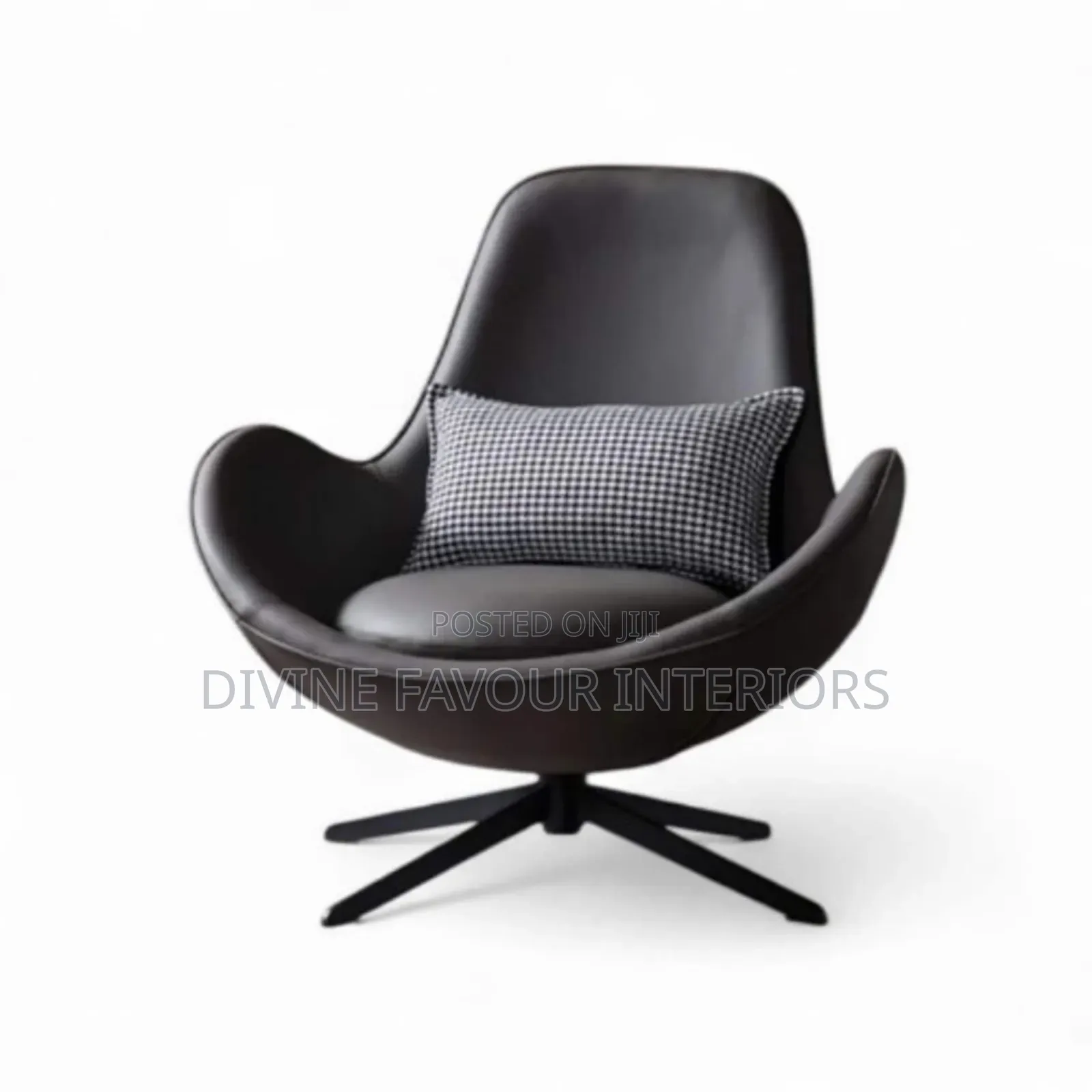 Swivel Lesiure Lounge Sofa Chair - Black