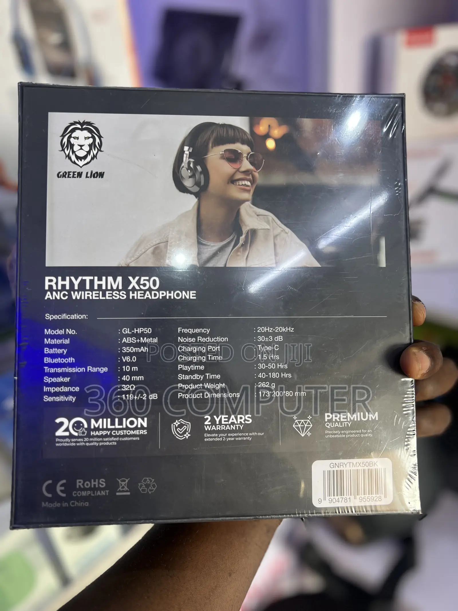 Green Lion Rhythm X50 Anc Wireless Strong and Durable Headphone