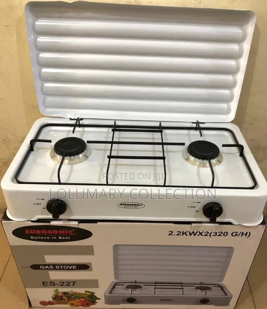2 Face Table Gas Burner With Cover | Stainless Steel Double Gas Cooker