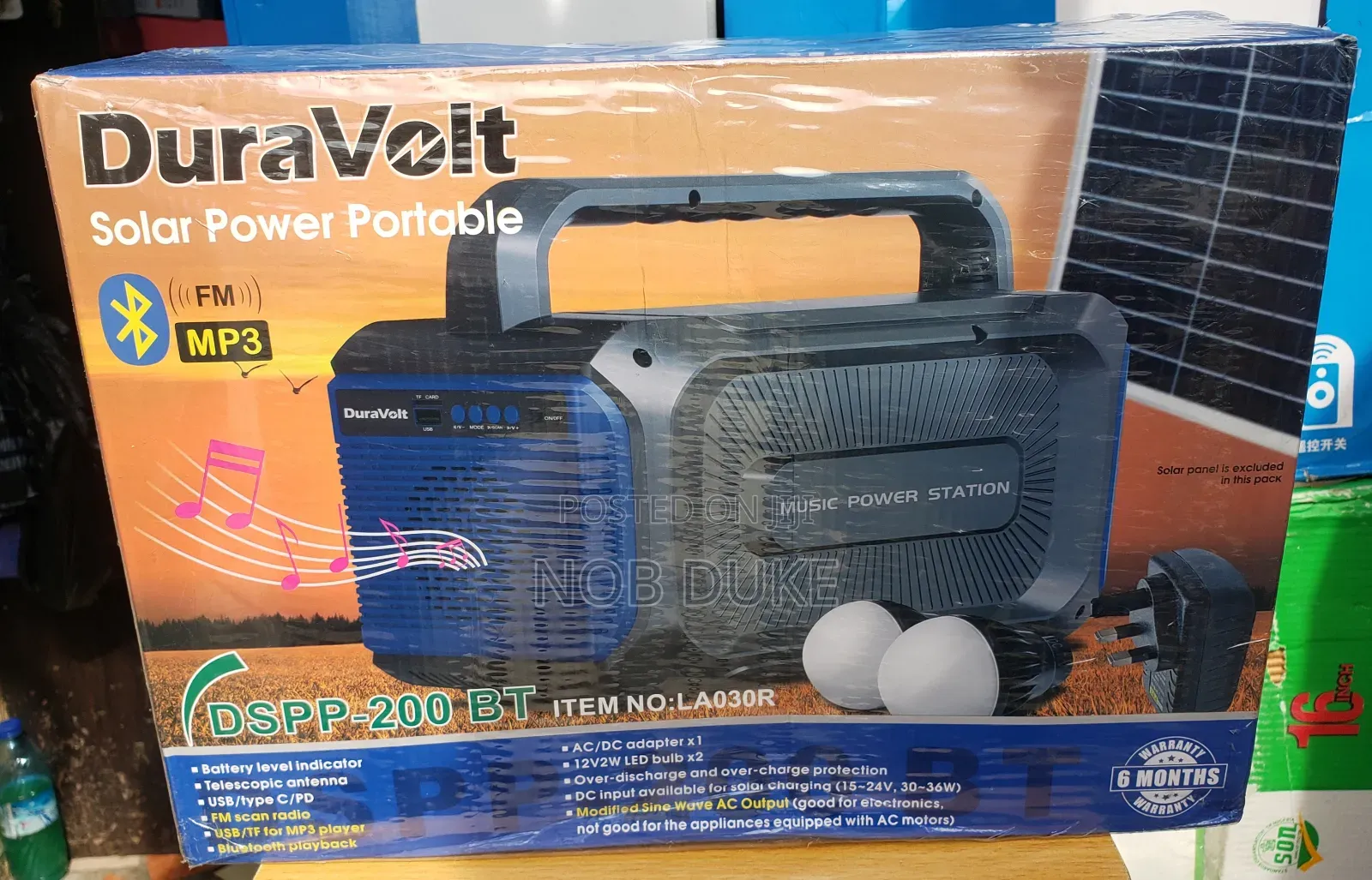Duravolt 200w Solar Power Portable Station DSPP-200 Bt + 30w Panel
