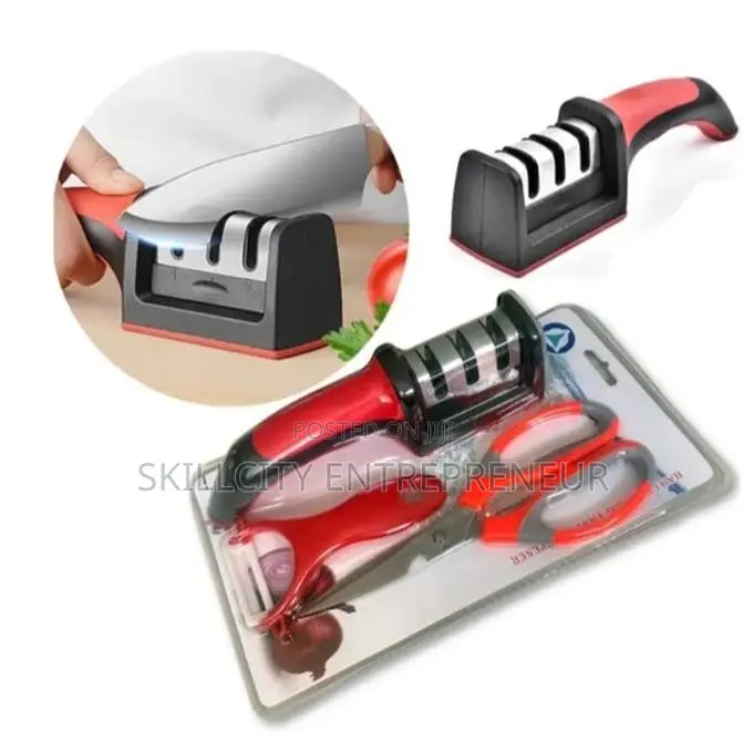 Kitchen Knife Sharpener, Scissors, and Peeler Set