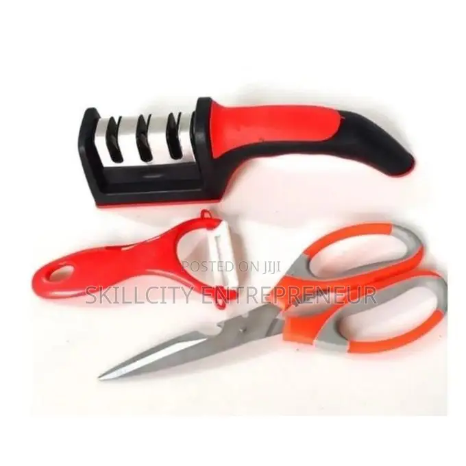 Kitchen Knife Sharpener, Scissors, and Peeler Set