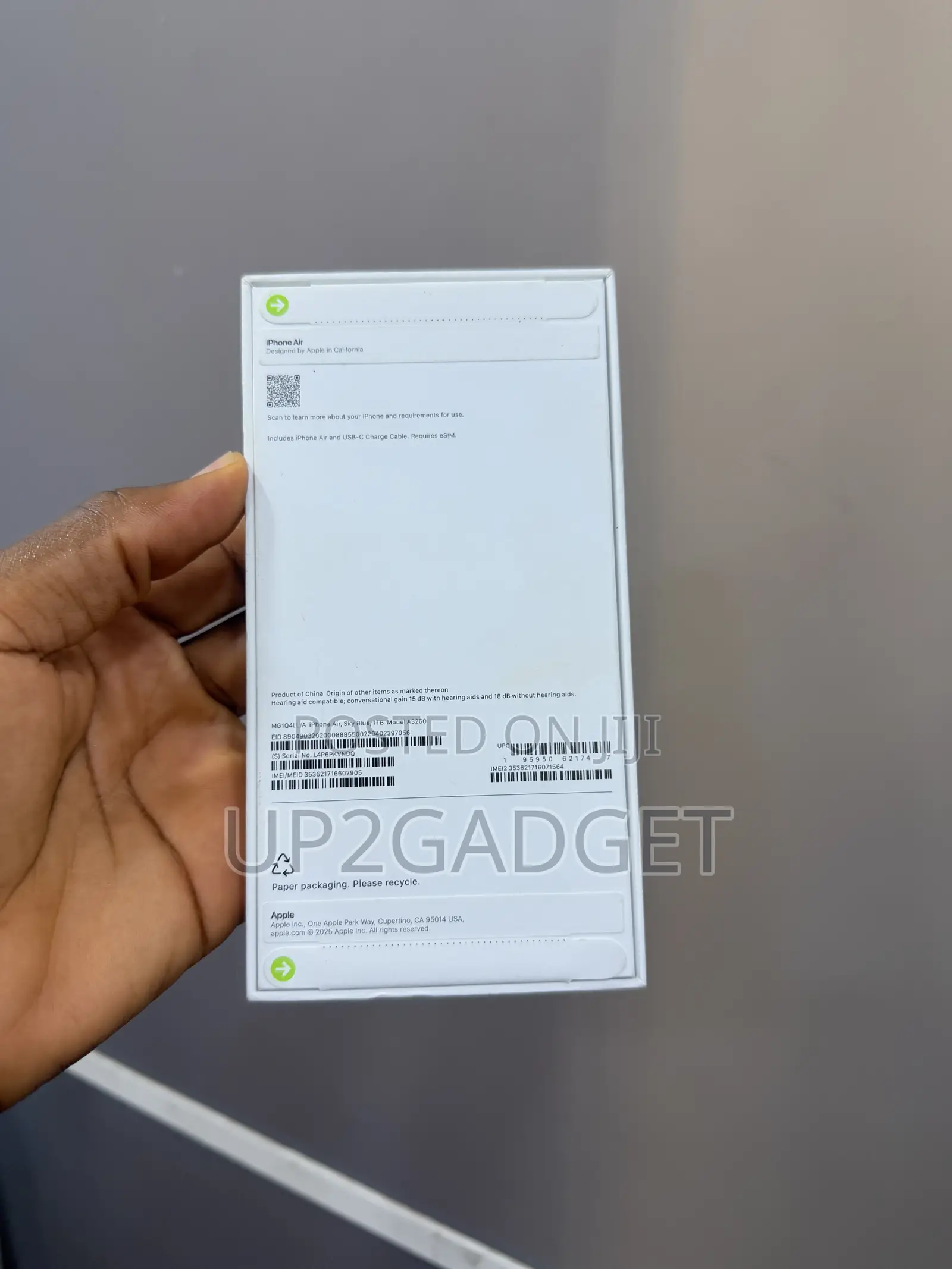 New Apple iPhone Air 1 TB Blue