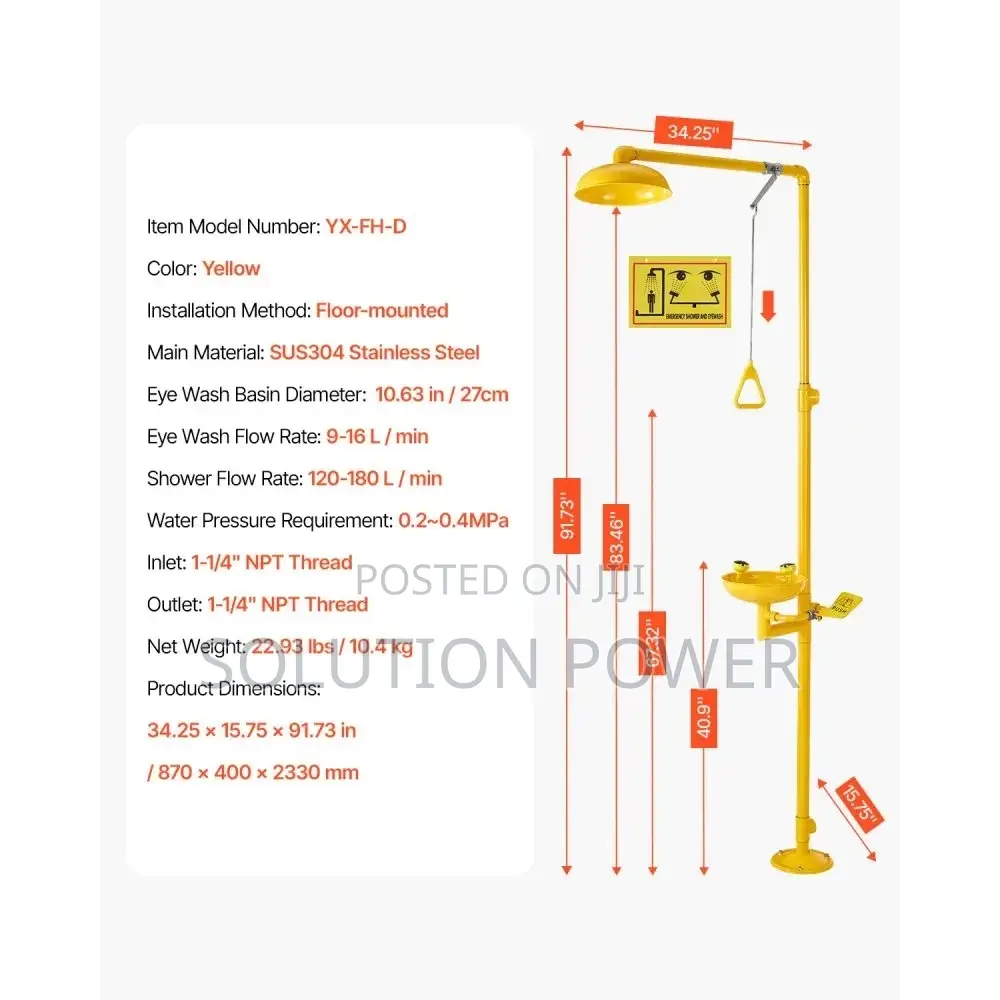 Galvanized Pipe Emergency Eyes Wash Station