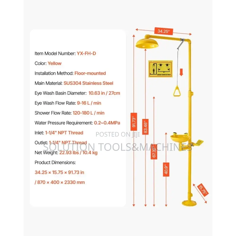 Galvanized Pipe Emergency Eyes Wash Station