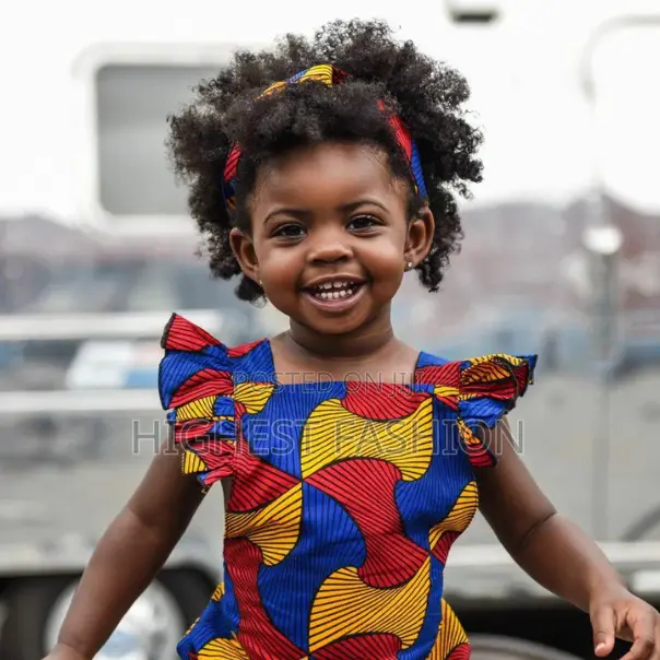 Ankara Print Baby Girl Romper With Headband