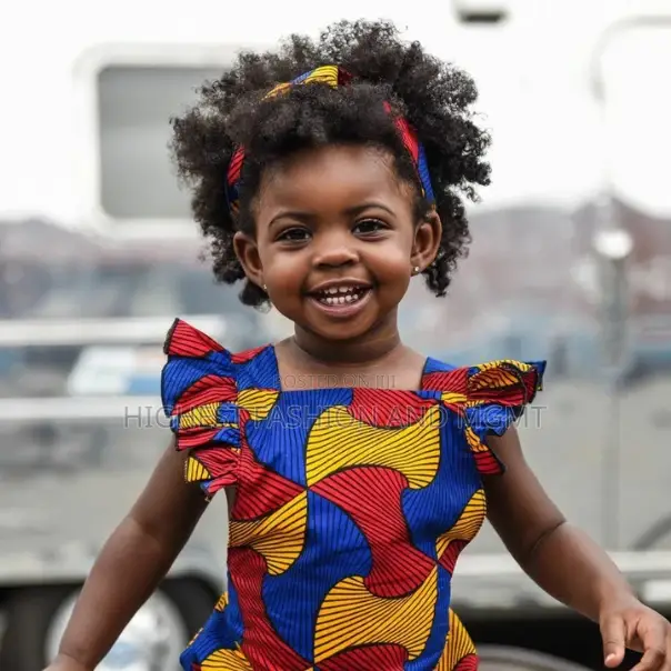 Ankara Print Baby Girl Romper With Headband