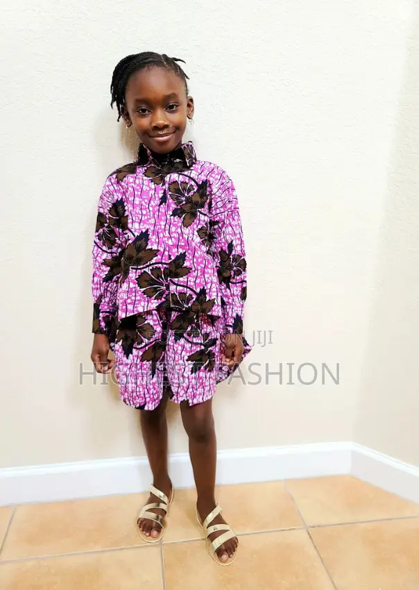 Ankara Print Girls Long Sleeve Shirt