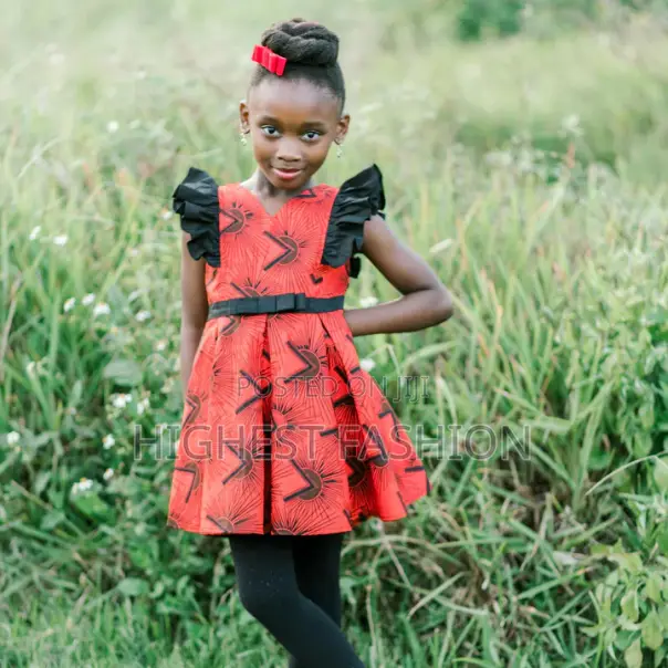 Ankara Print Ruffle Dress