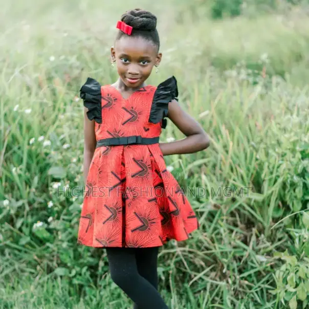 Ankara Print Ruffle Dress