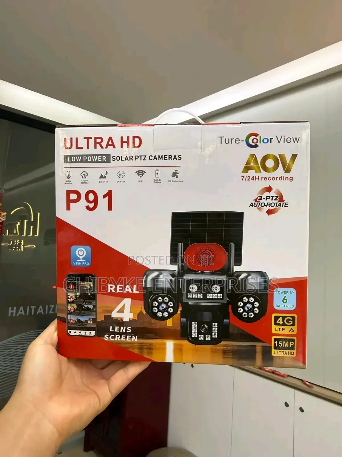 Ultra Hd 4 Real Lens Solar PTZ Camera, V380 App