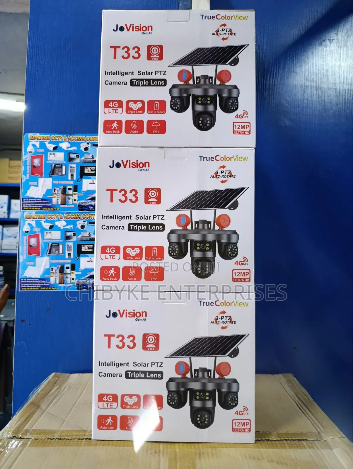12mp 3ptz , 3 Lens Solar Energy PTZ Camera With Auto Track