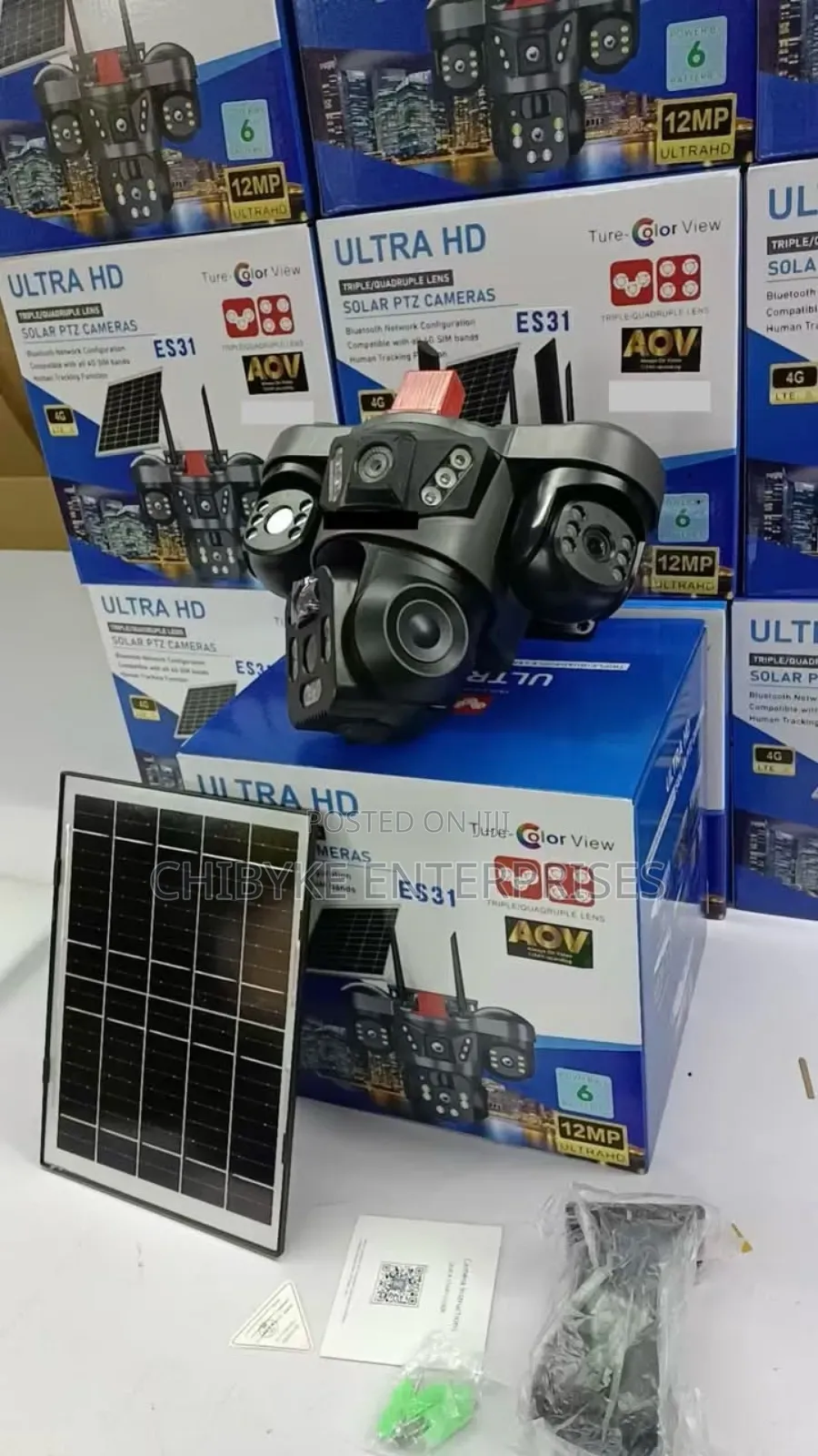 12mp Triple Lens Essecloud App Solar PTZ Camera, With Auto Tracking