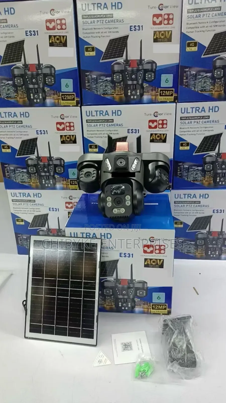 12mp Triple Lens Essecloud App Solar PTZ Camera, With Auto Tracking