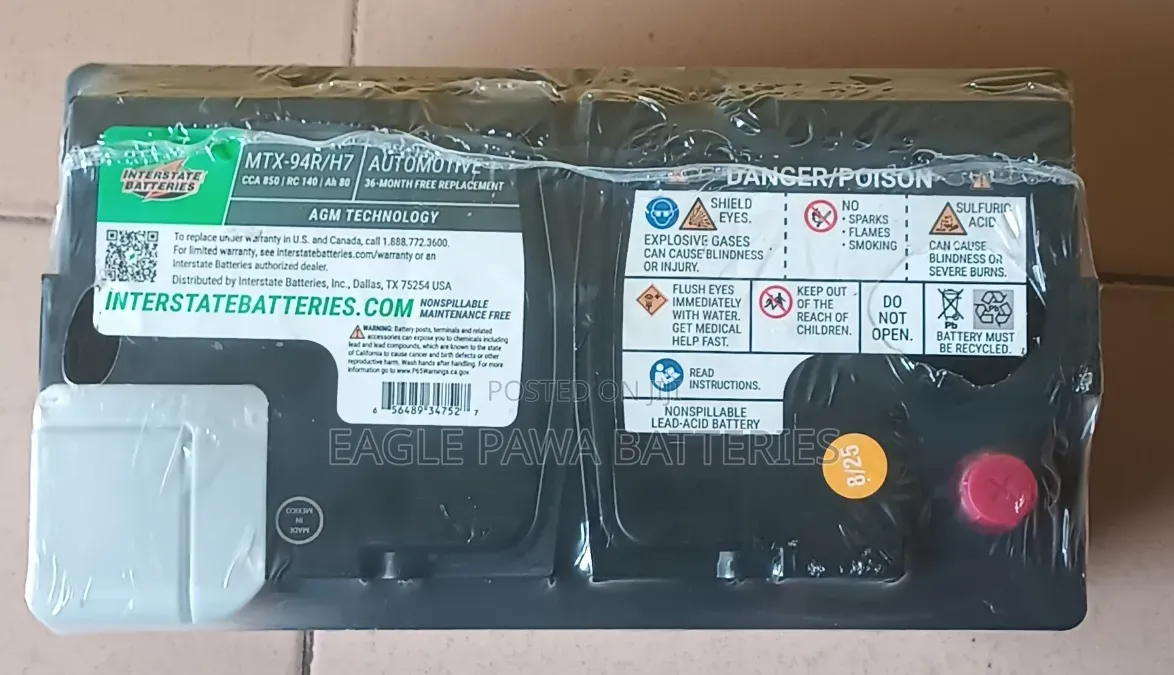 Interstate Agm Battery 80ah 850cca