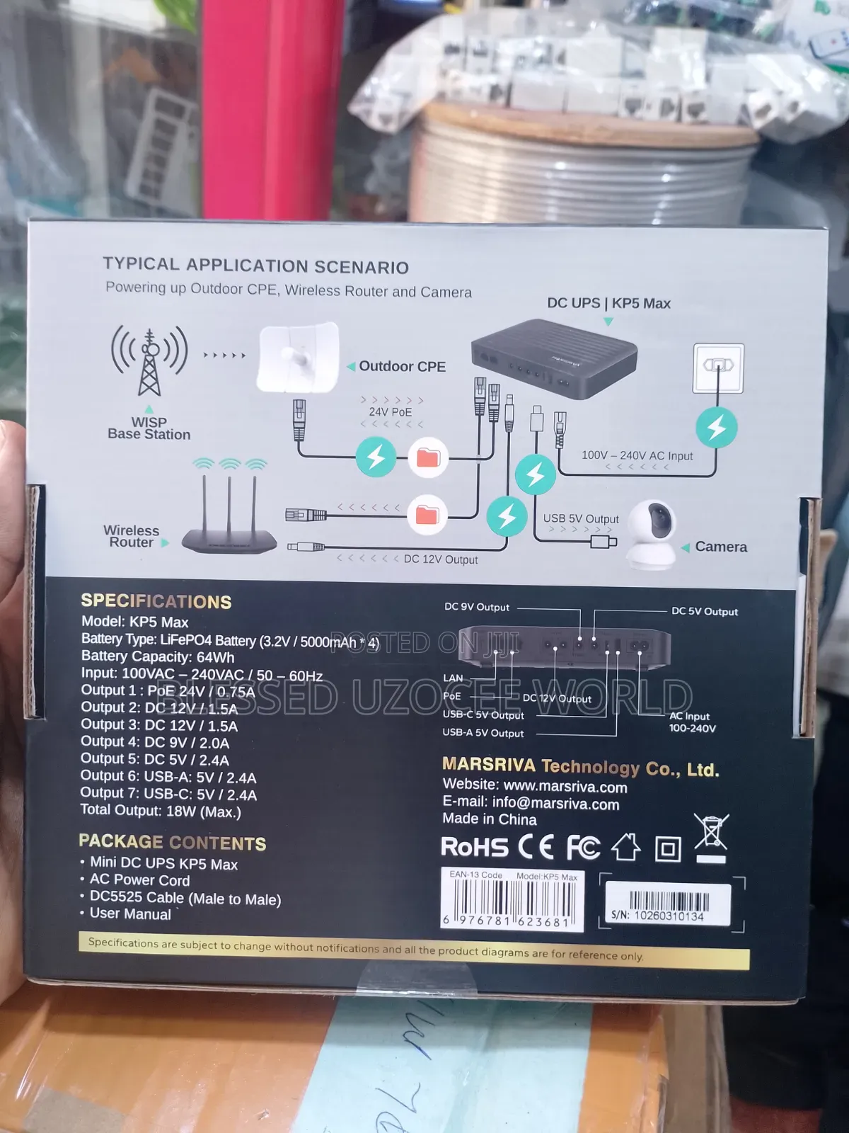 Marsriva 20000mah Smart Mini Dc Ups Router Powerbank, To Keep Wifi On