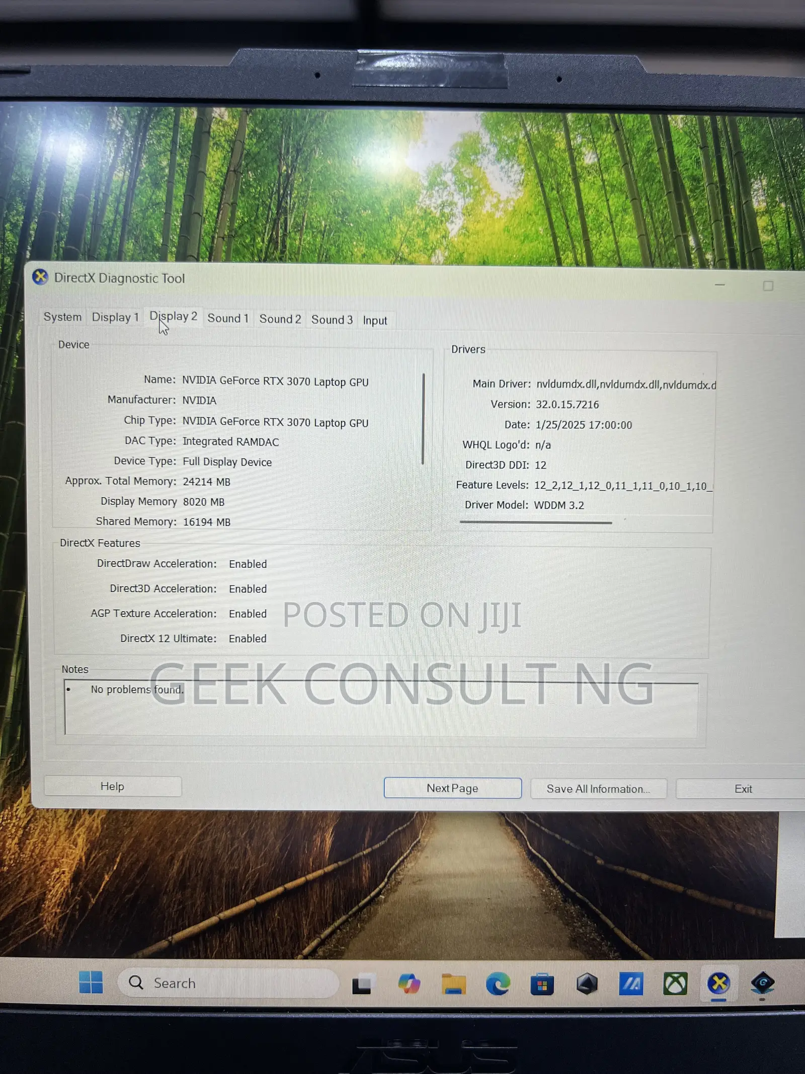 Laptop Asus TUF Dash F15 32GB Intel Core i7 SSD 512GB