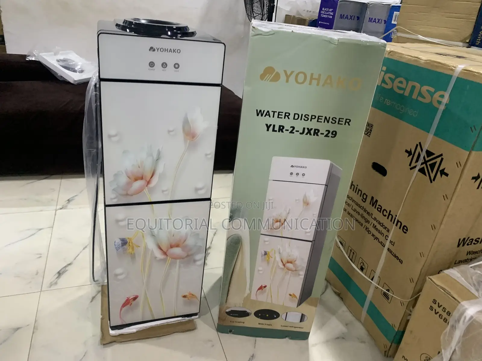 Yohako Standing Water Dispenser With Refrigerator