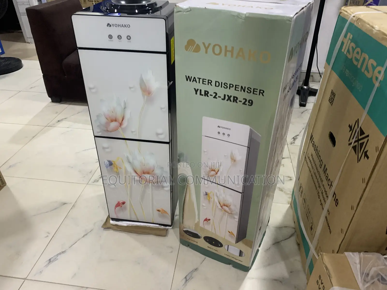 Yohako Standing Water Dispenser With Refrigerator