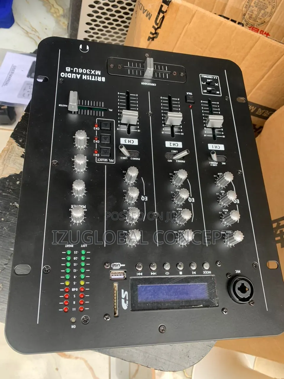 British Audio Mx306u-B– 3 Channel Dj Mixer With 3-Band Equalizer