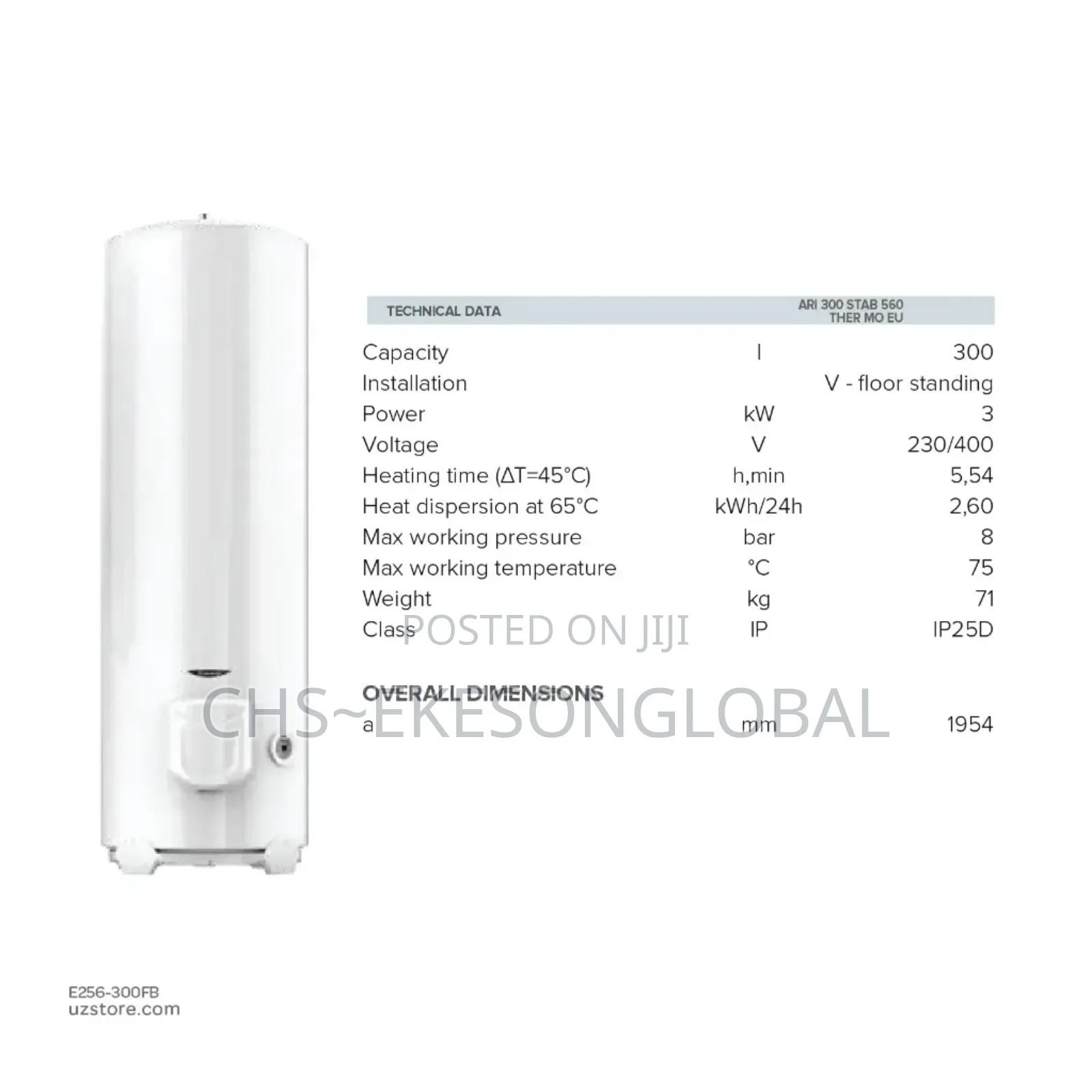 300l Italian Ariston Electric Water Heater