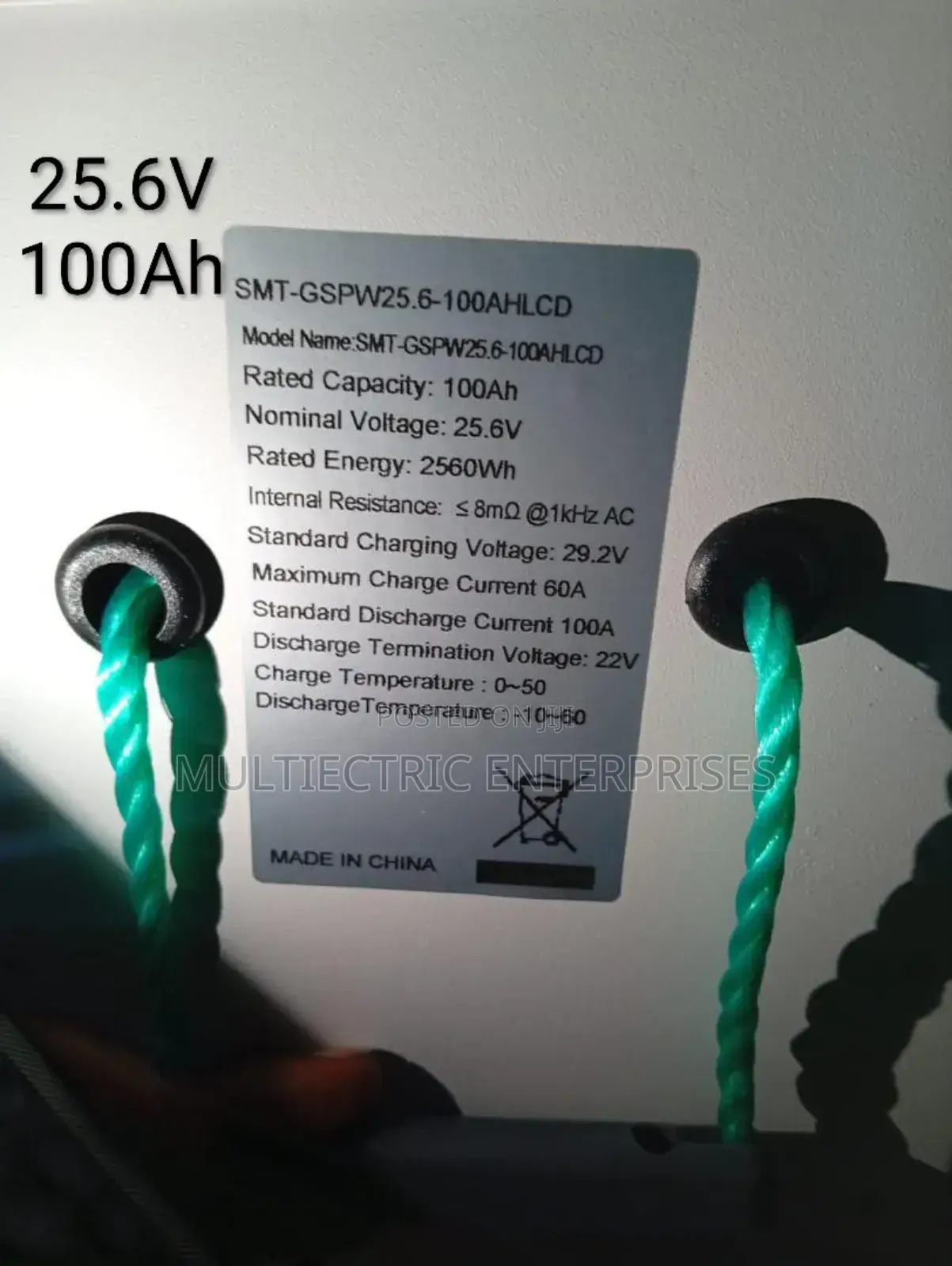 2.5kwh Lithium Battery 25.6v 100ah. 2550wh