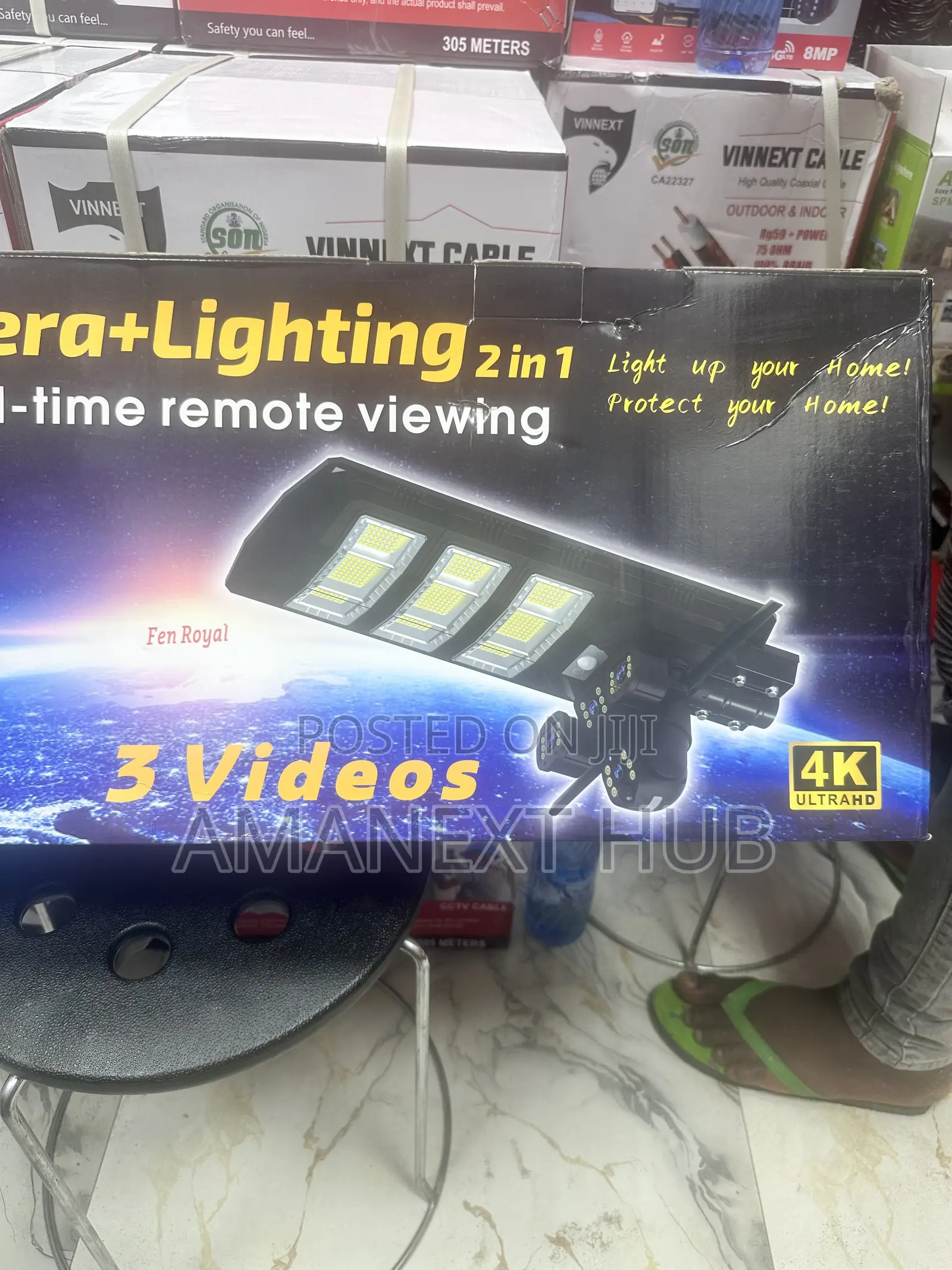 Real Triple Lens Camera With Solar Street Light With Memory Card