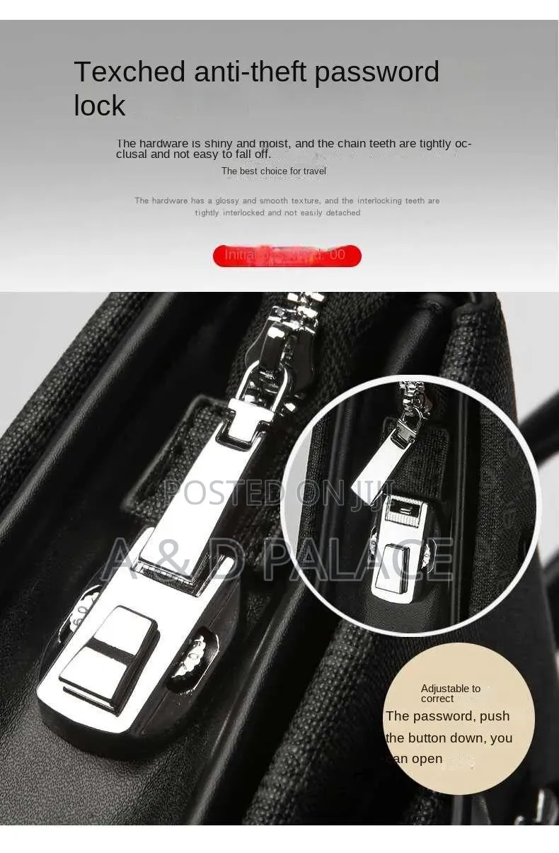 Luxurious Antitheft Pinlock Large Capacity Business Briefcase Laptop