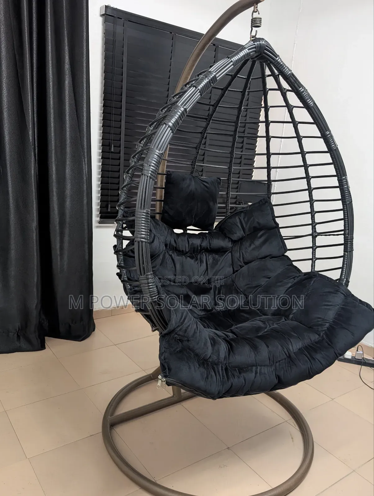 Black Hanging Egg Swing Chair