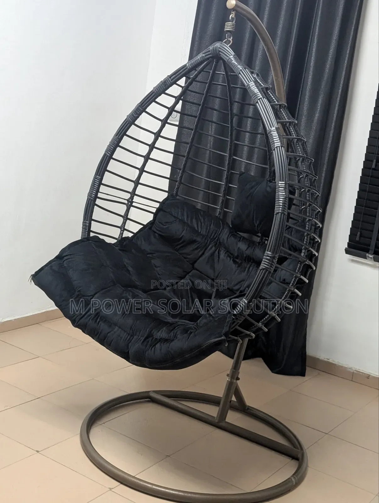 Black Hanging Egg Swing Chair