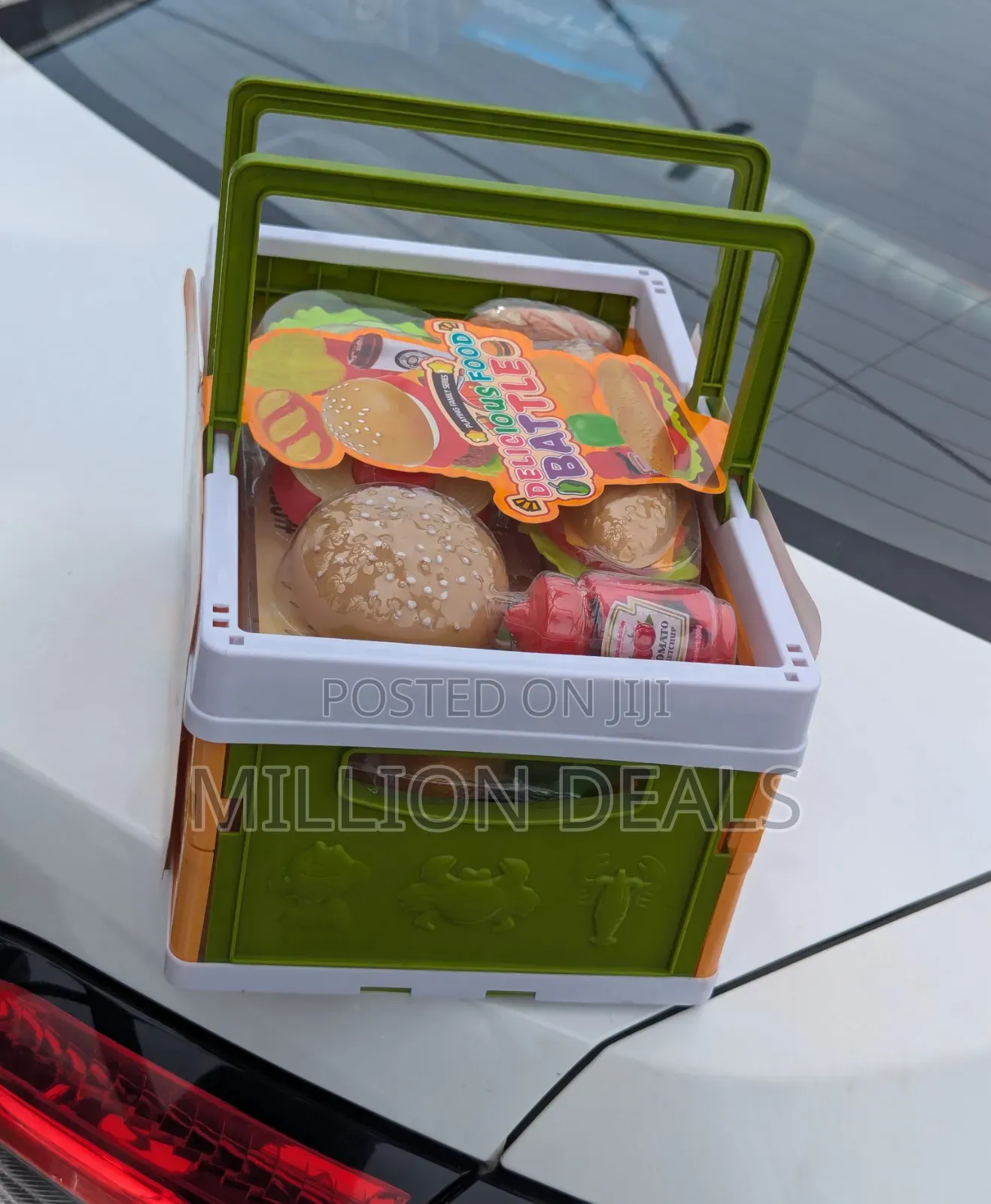 Fake Food Folding Storage Basket Kids Toy Set Ages 3+