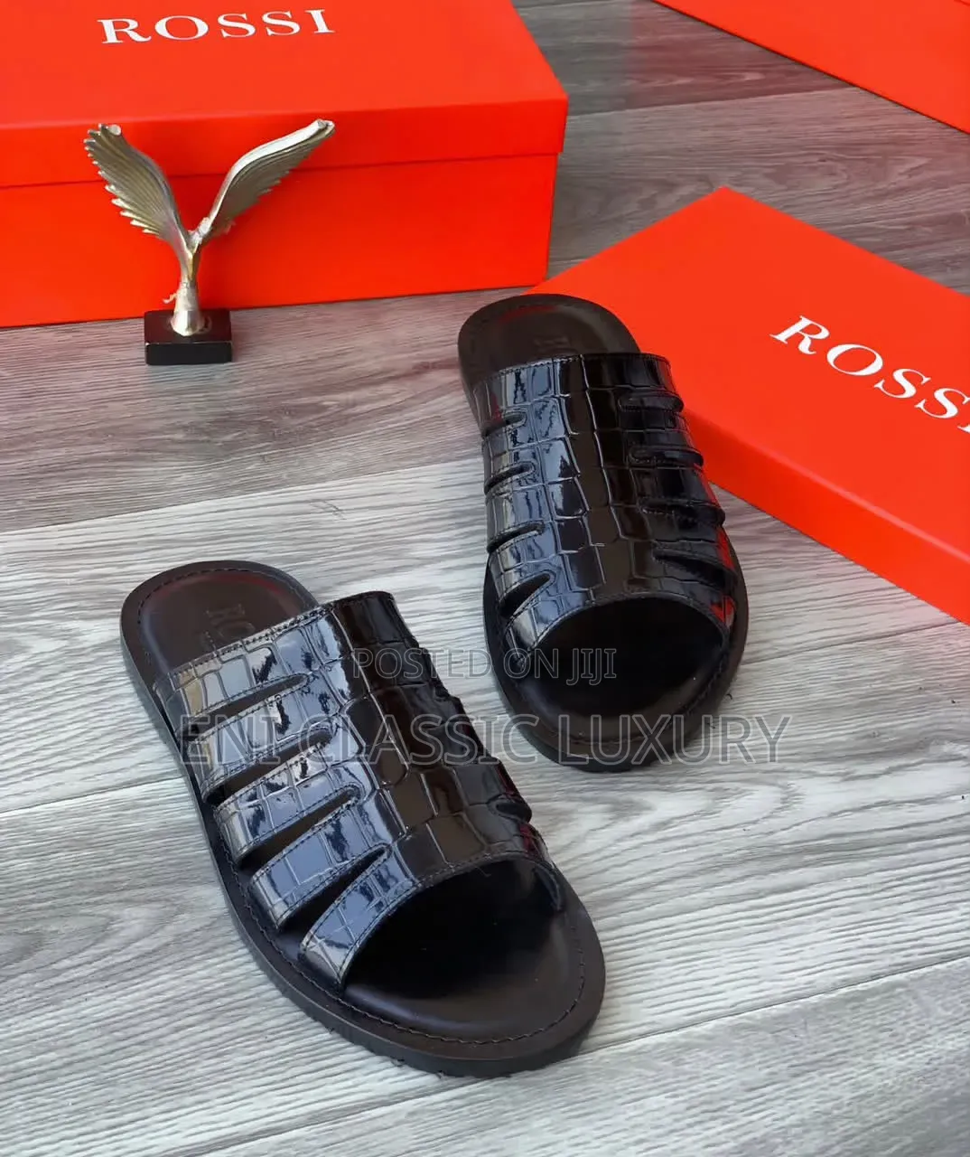 Top Notch Luxury Men's Slippers Rossi Best Quality Well Banded Package