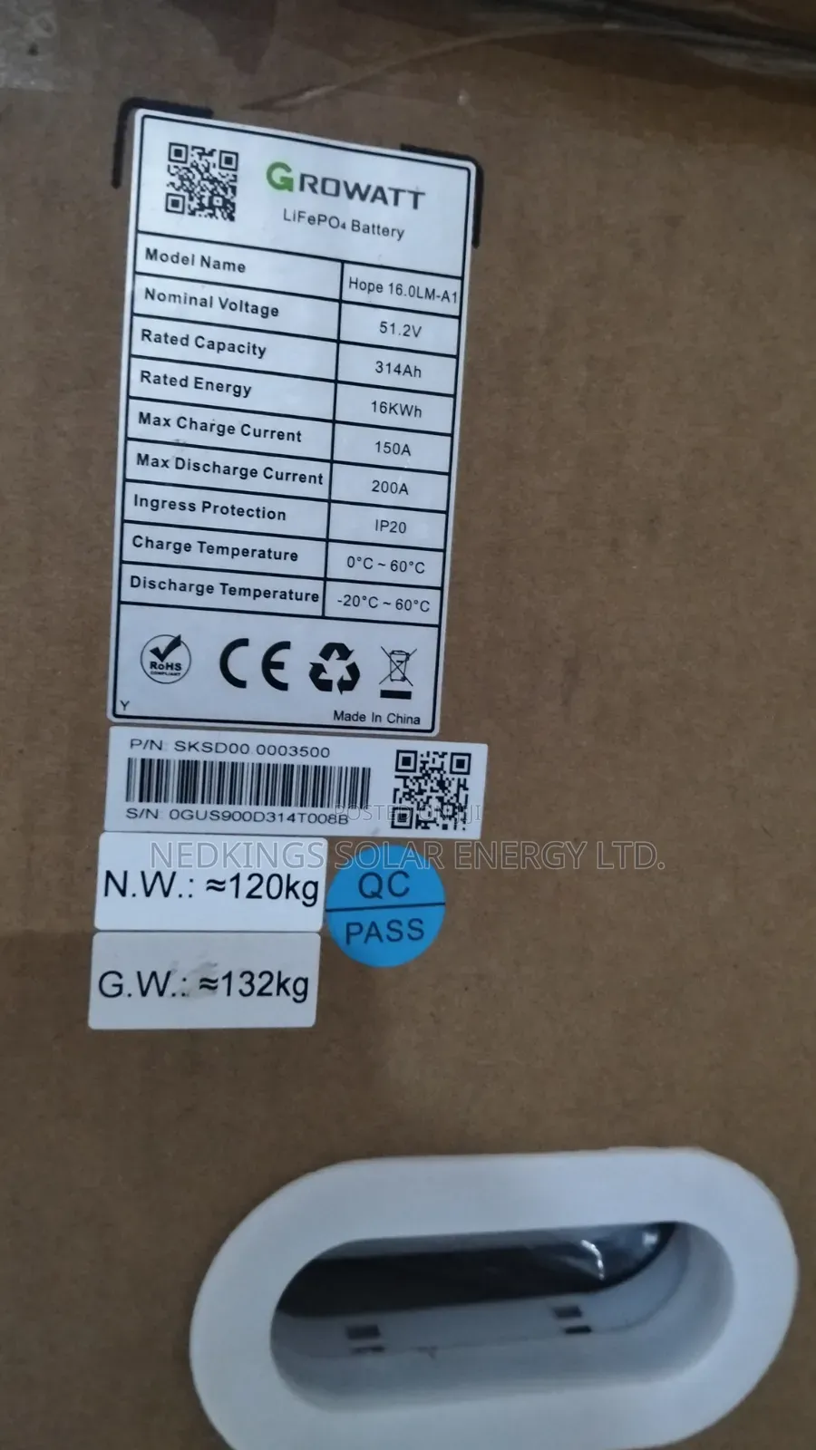 16kwh 51.2v Growatt Lithium Battery