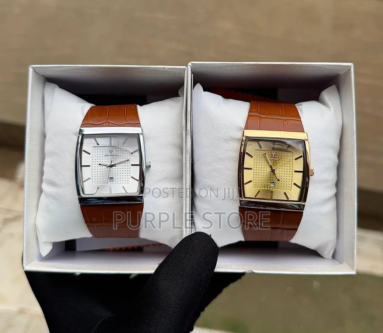 Poedagar Luxury Square Dial Leather Watches