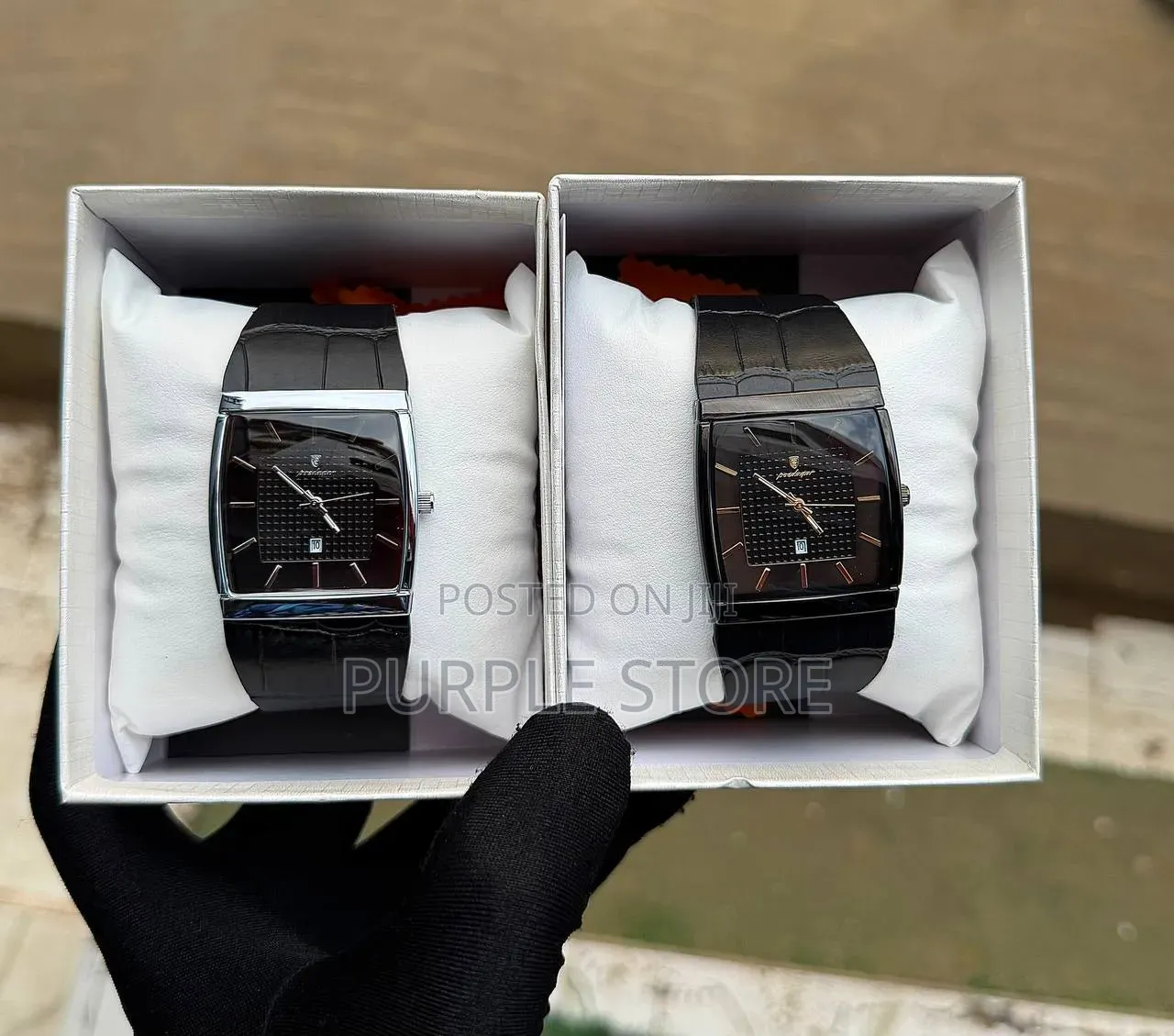 Poedagar Luxury Square Dial Leather Watches