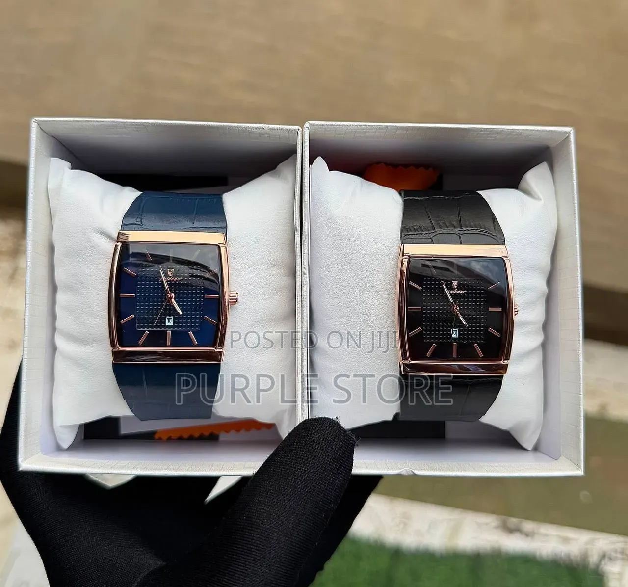 Poedagar Luxury Square Dial Leather Watches
