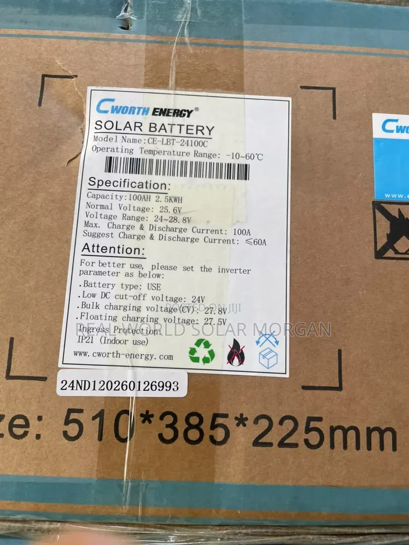2.5kwh Cworth Lithium Battery (25.6v 100ah) — Compact Powerhouse