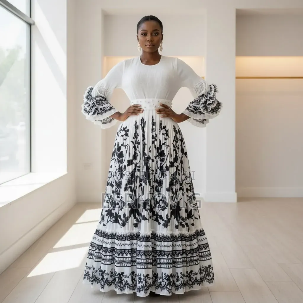 Classic Miyaki Gown With Floral Design