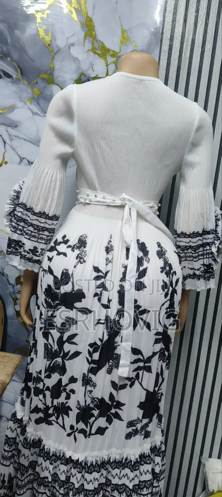 Classic Miyaki Gown With Floral Design