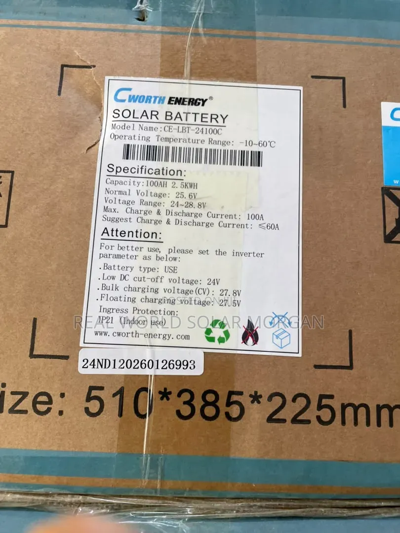 2.5kwh Cworth Lithium Battery (25.6v 100ah) — Compact Powerhouse