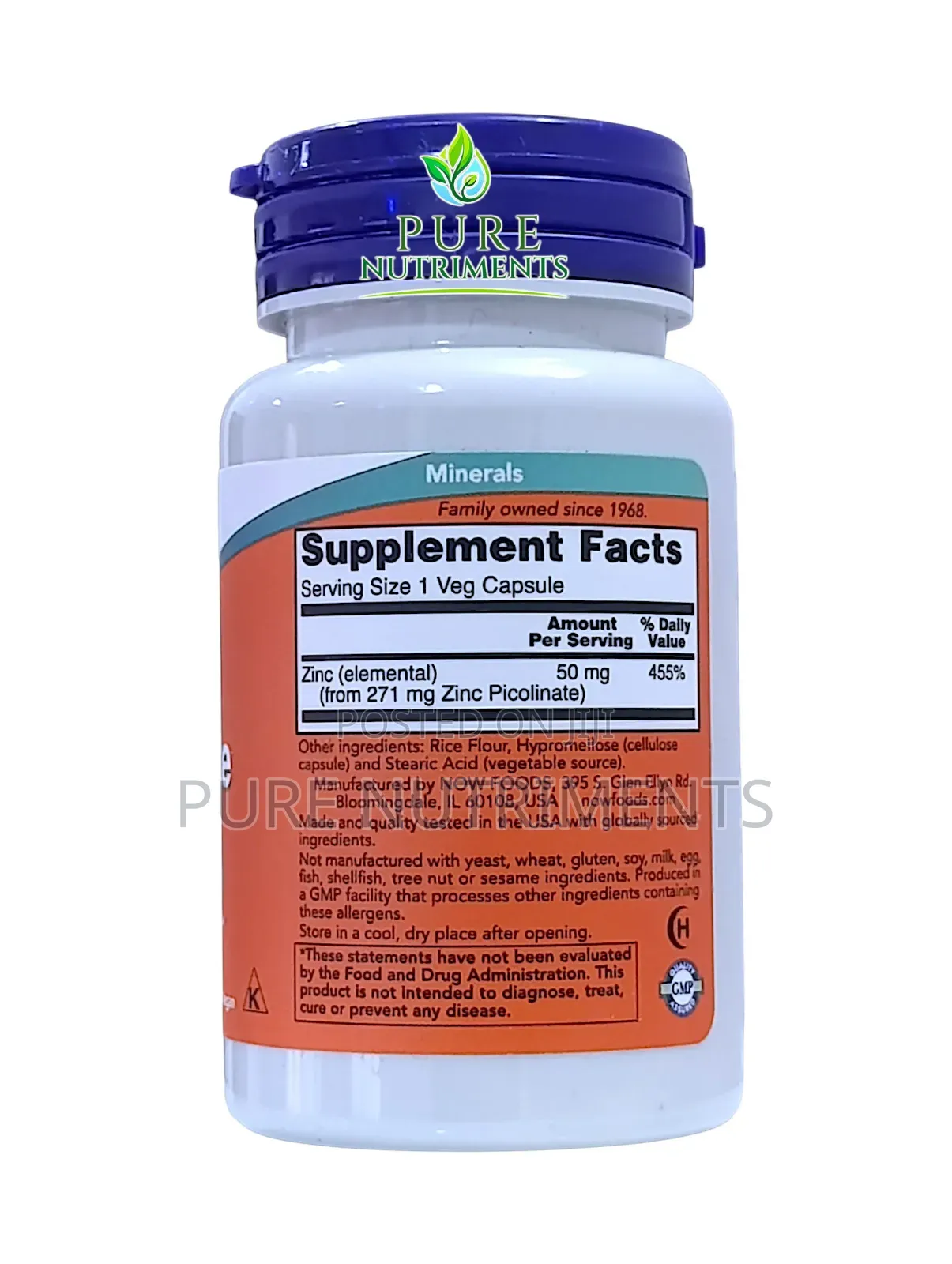 Now Foods Zinc Picolinate 50mg - 60 Capsules for Immune Health