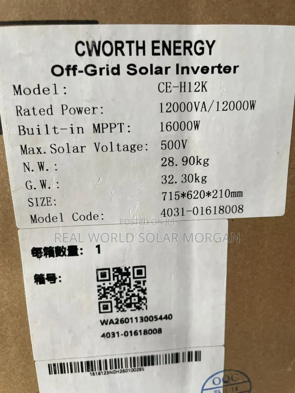 12kva Cworth Hybrid Solar Inverter — Heavy-Duty Beast