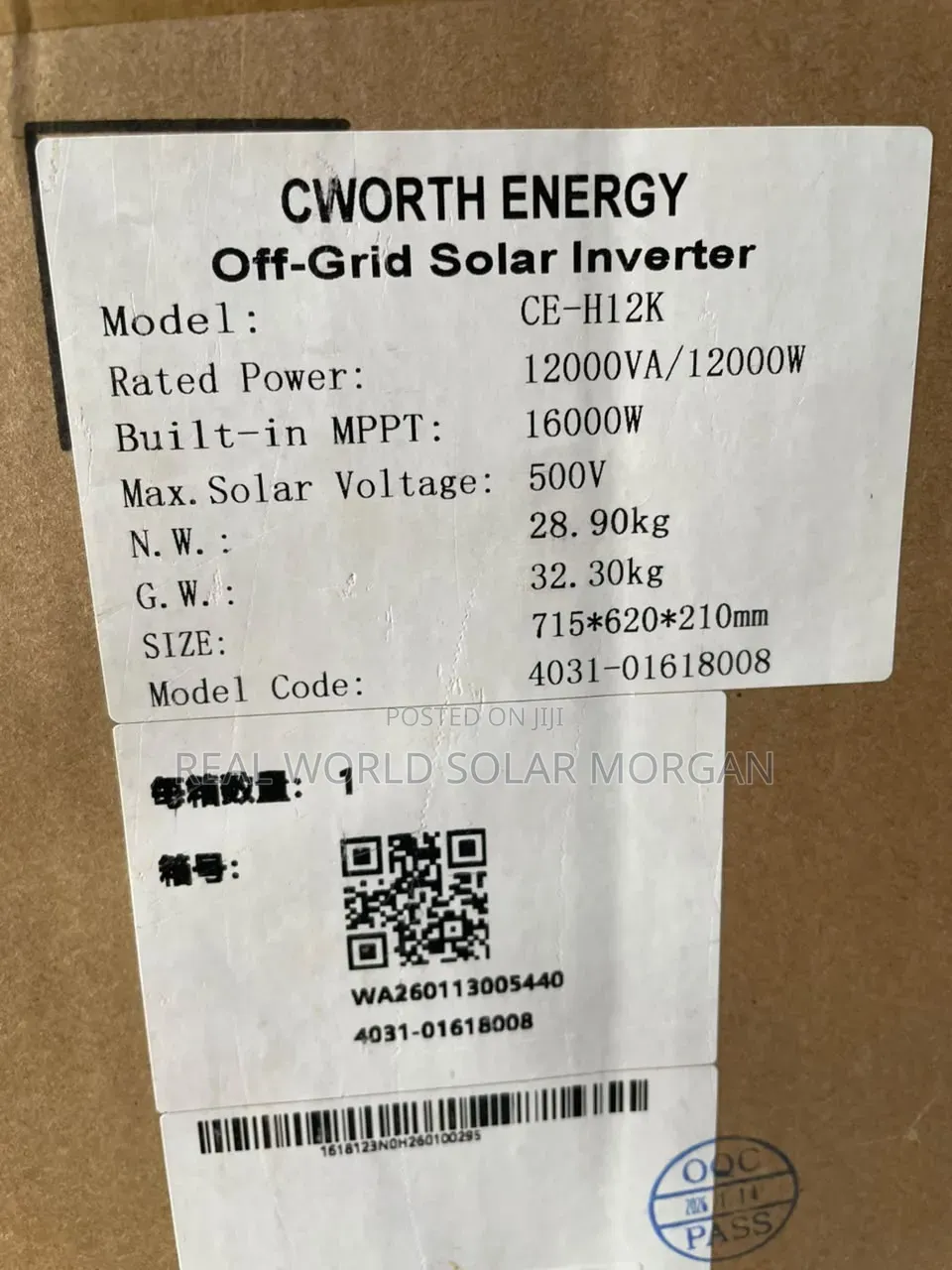 12kva Cworth Hybrid Solar Inverter — Heavy-Duty Beast