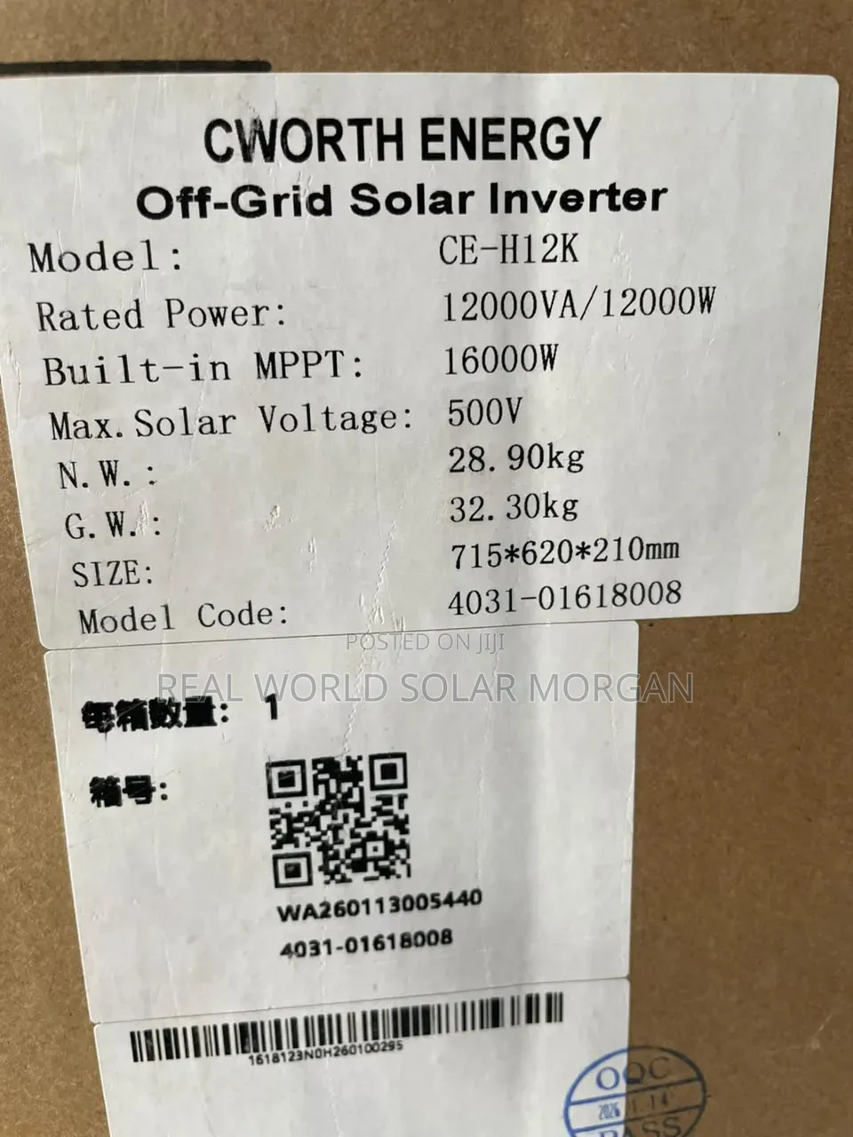 12kva Cworth Hybrid Solar Inverter — Heavy-Duty Beast