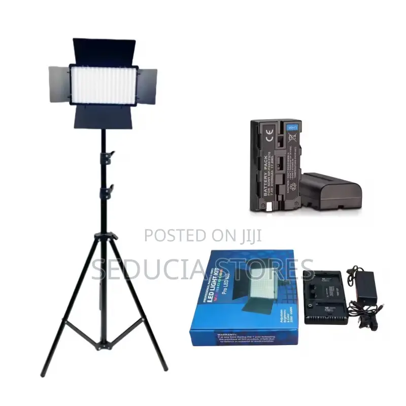Led 800 Pro Light Kit With Tripod Stand, 2 Batteries, Adapter Charger