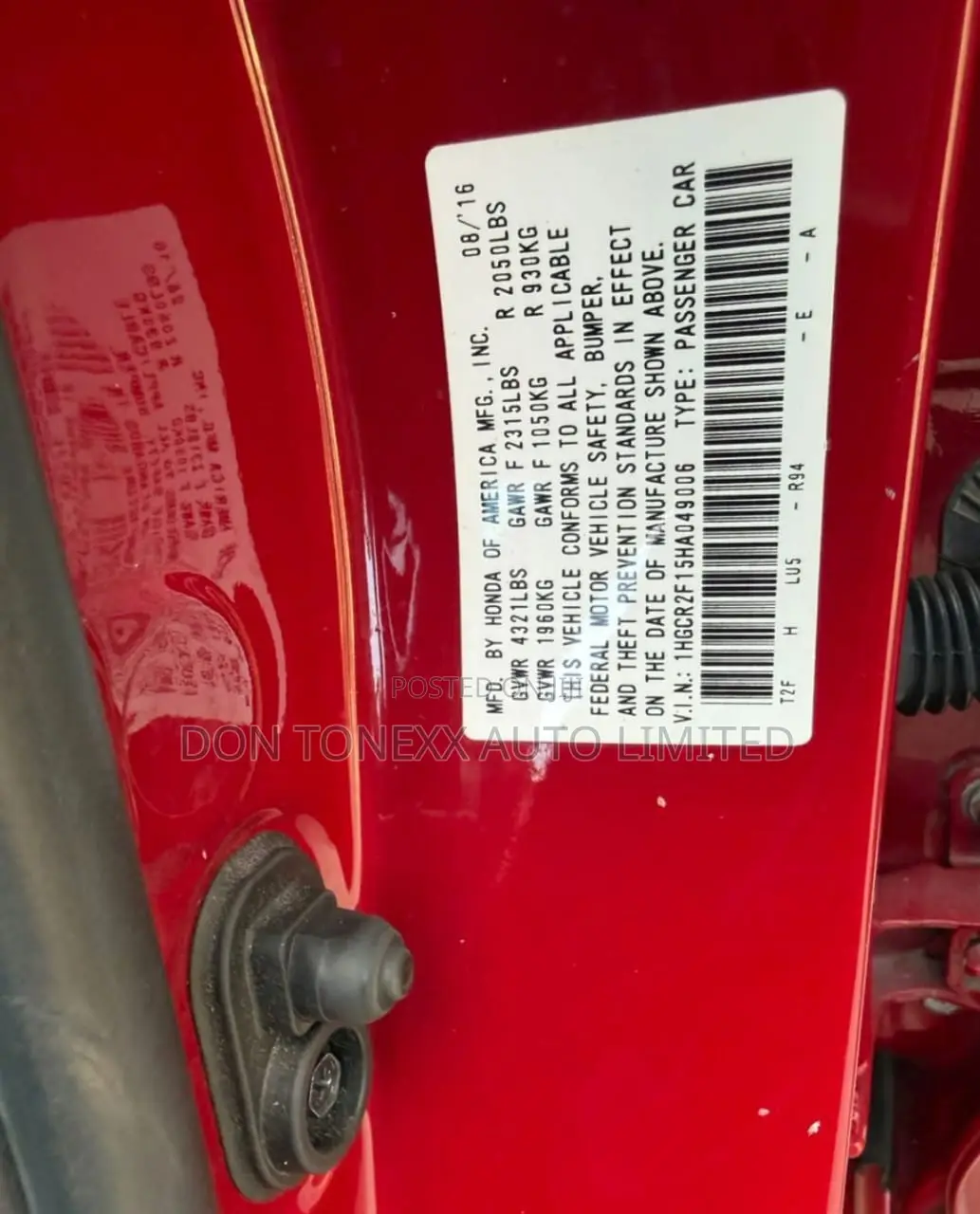 Honda Accord Sport SE 4dr Sedan FWD (2.4L 4cyl 2A) 2017 Red