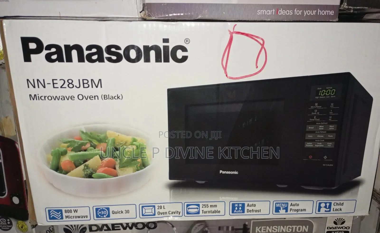 Panasonic Nn-E28jnm 20l Digital Microwave Oven Black, 800w.