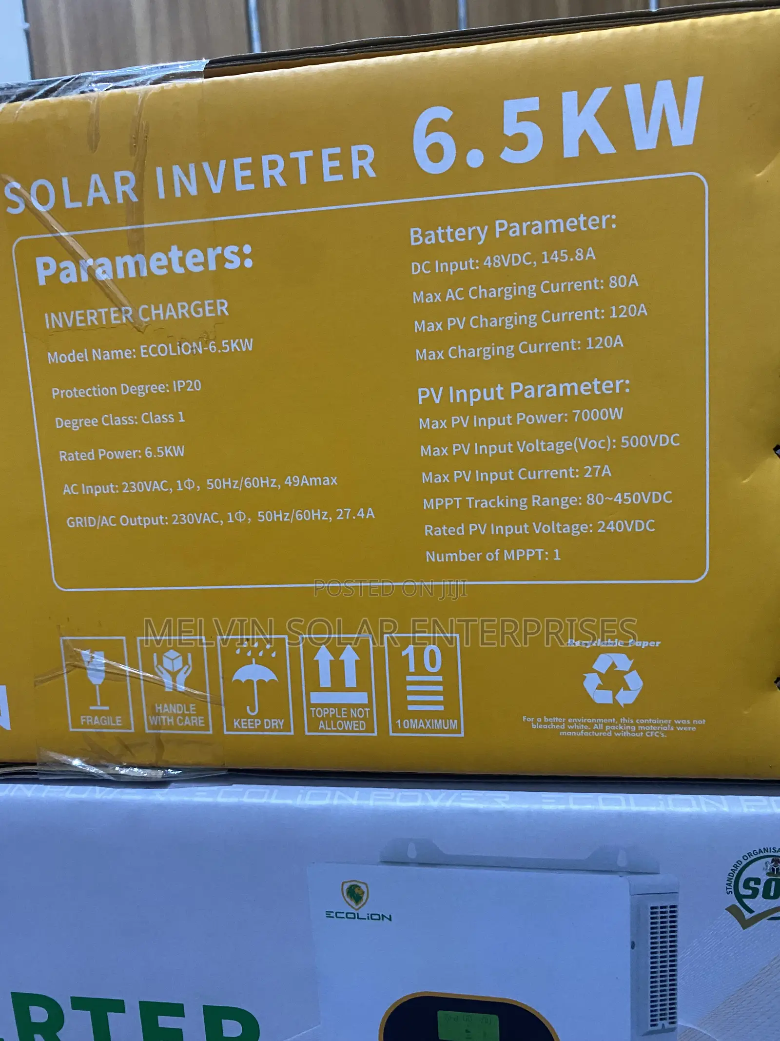 6.5kva 48v Ecolion Hybrid Solar Pure Sine Wave Internet Available