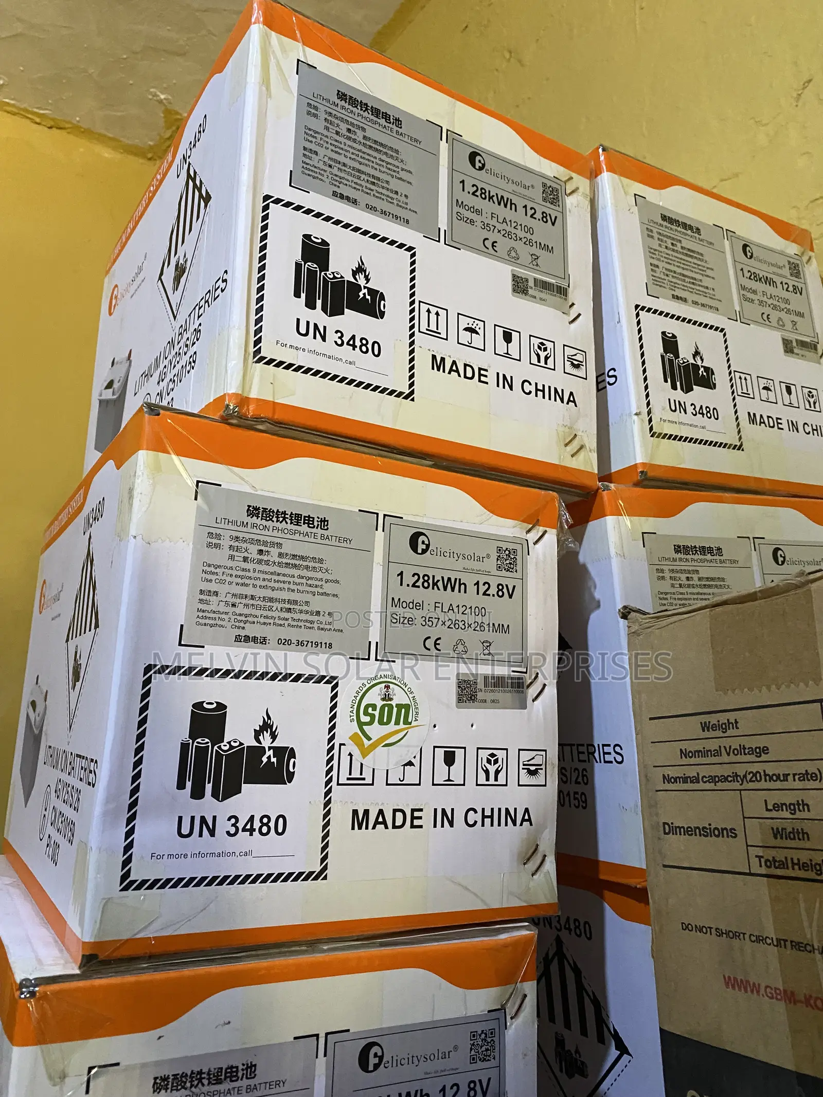 1.28kwh 12.8v Felicity Solar Lithium Ion Phosphate Batteries Available